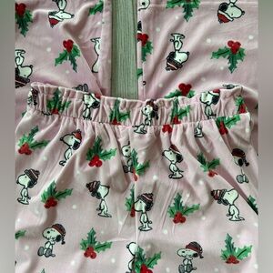 Peanuts Santa snoopy pink mistletoe wide leg pajama lounge pants (size Large)